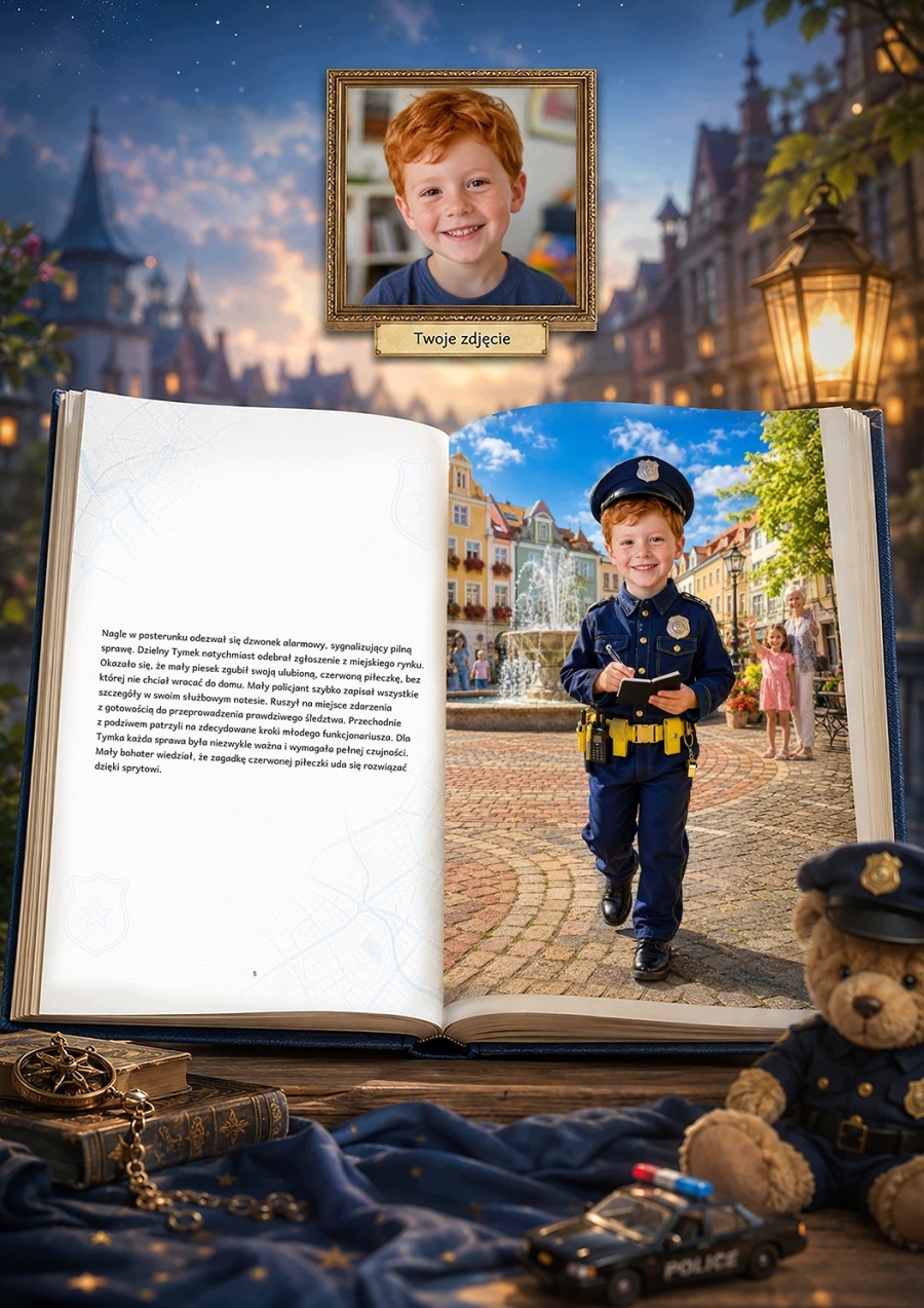 Ja na Tropie - Pierwsza Misja Małego Policjanta - personalizowana fotorealistyczna książka