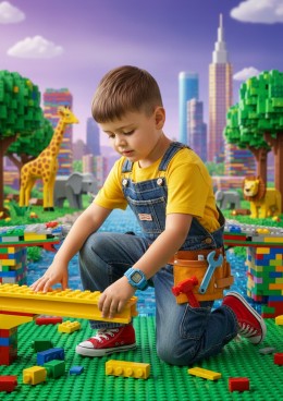 Ja - konstruktor niezwykłych klocków - personalizowana fotorealistyczna książka