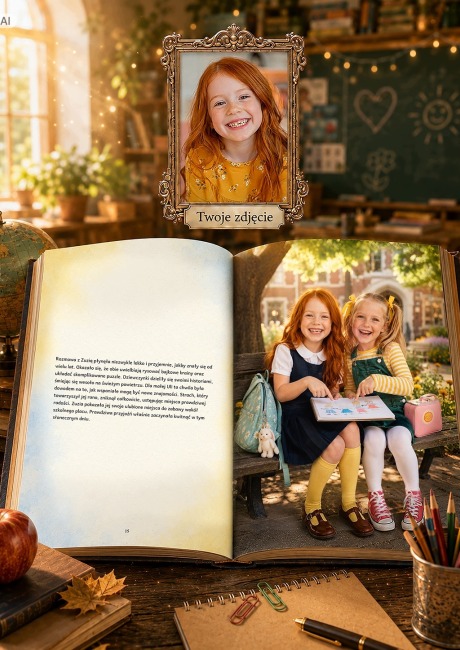Ja i mój pierwszy dzień w szkole - personalizowana fotorealistyczna książka